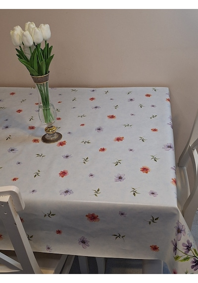 Elyaflı Pvc Muşamba - Desenli Silinebilir Masa Örtüsü Gri Mrl122 Mavi