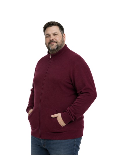 Battalmoda Erkek Büyük Beden Bordo Basic Cepli Triko Hırka 3xl-4xl-5xl-6xl