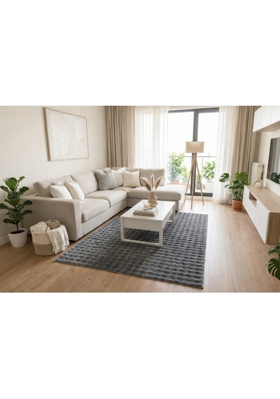 Dream Soft Antrasit Yumuşak Yüzeyli Kaymaz Makinede Yıkanabilir Halı Renkli