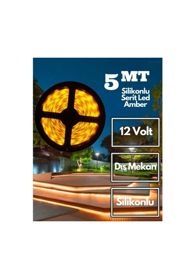 Dış Mekan Silikonlu Amber Renk Şerit Led Ct-4492