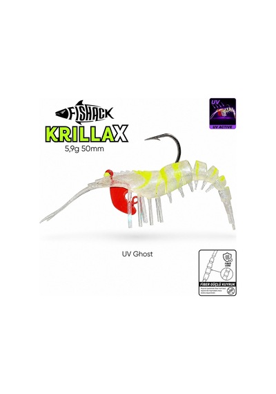 Silikon Karides Yem Fishack Krillax - Uv Boyalı - 5,9g 50mm - Renk Pink Crystal