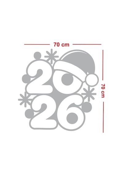 2026 Yeni Yıl Koleksiyonu Cam Sticker, Dekoratif Kendinden Yapışkanlı Folyo, Kış Temalı Duvar Ve Vitrin Çıkartm Çok Renkli