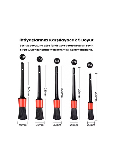 Hgv 5'li Araç Temizleme Fırça Seti
