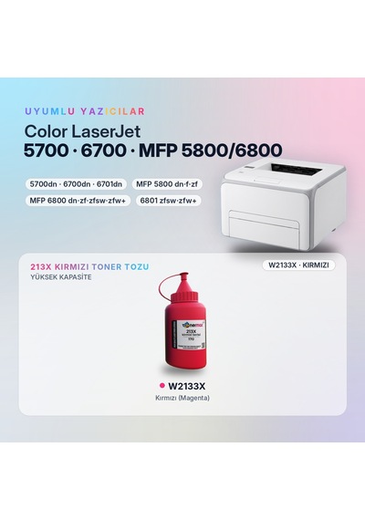 Hp 213x W2133x Toner Tozu Kırmızı 170gr / Color Laserjet Enterprise 5700 / 6700 / Mfp 5800 / 6800