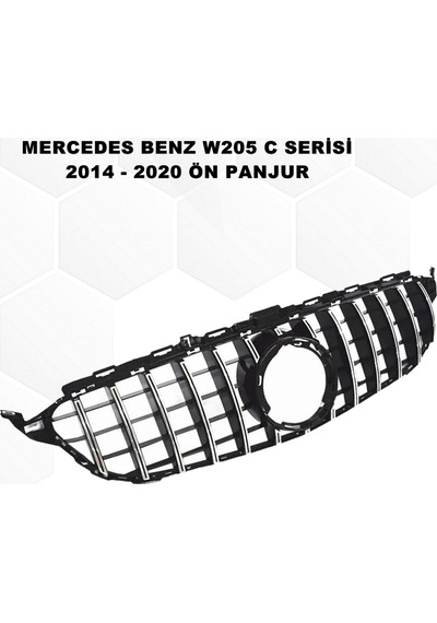 W205 C Serisi Spor Ön Panjur Izgaralı Piano Black & Krom 2014-2020