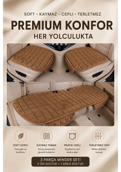 Araç İçi Soft-kaymaz Taban Cepli Terletmez Araç Oto Minder Seti 85544542
