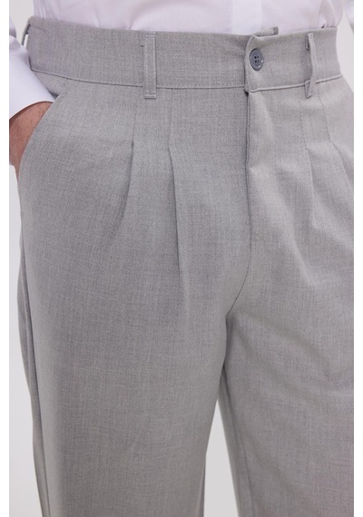 Tudors Erkek Regular Fit Klasik Kesim Normal Bel Geniş Paça Gri Pantolon-40338 gri