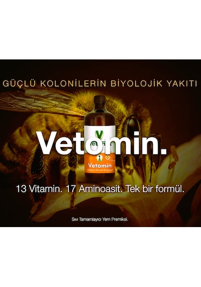 Vetorax Vetomin Premiks 1 Litre Arılar İçin Sıvı Vitamin Aminoasit Yem Premiksi