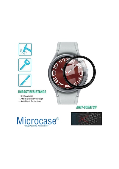 Samsung Galaxy Uyumlu Watch6 44mm Tam Kaplayan 3d Pet Film Siyah Al3385