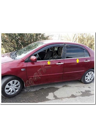 Woc Chrome Toyota Corolla Uyumlu Sedan Krom Cam Çıtası 2002-2006 4 Parça
