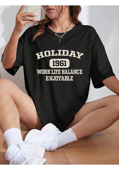 Noıssey Urban Pop Graphic Kadın Tişört Koleksiyonukod 5146 Siyah