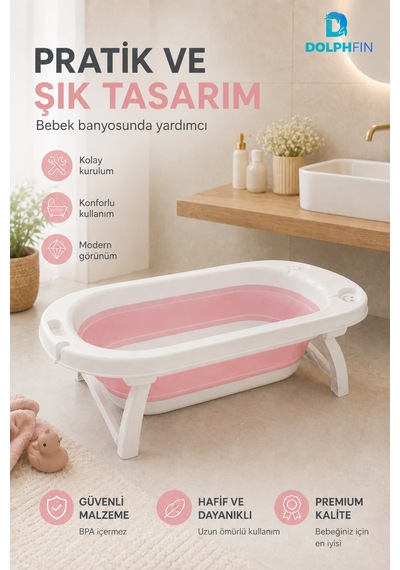 Katlanır Küvet Ev Mutfak Banyo Pratik Kullanım Bebek Küveti