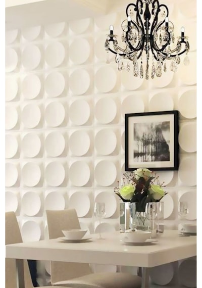 3 Boyutlu Boyanabilir Pvc Duvar Paneli Olips 50-50 Cm 4 Adet-1 Metrekare