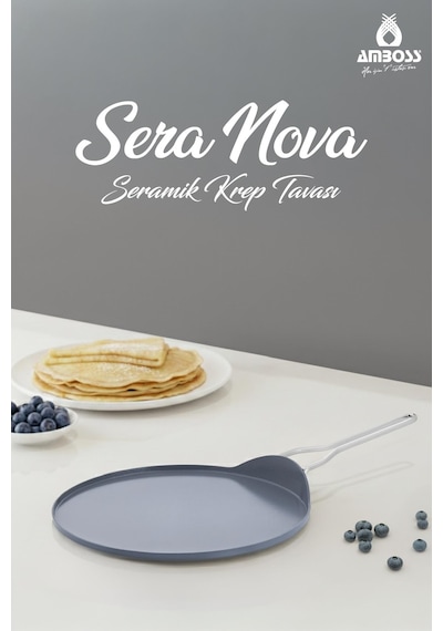 Amboss Sera Nova 26 Cm Seramik Krep Tavası gri