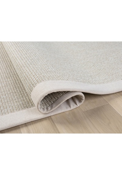 Mariesse Home Bordürlü Hasır Dokulu Sisal Salon Mutfak Koridor Kesme Yolluk Dokuma Makine Halısı 664kremkrem