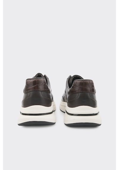 Derinet Hakiki Deri Comfort Taban Erkek Sneaker Kahve Beyaz Kahve Beyaz