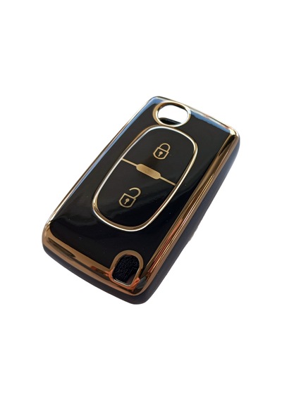 Citroen Berlingo C3 C4 C5 Uyumlu Kumanda Anahtar Kılıfı Gold Siyah