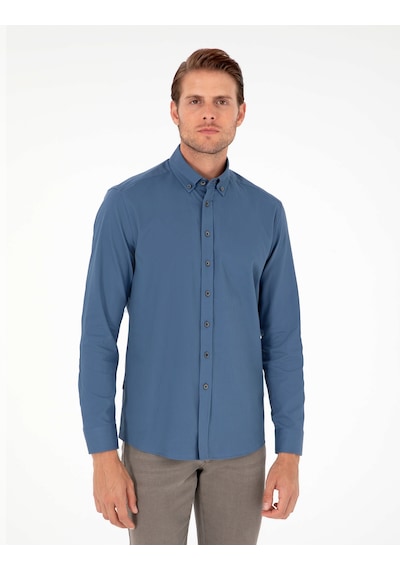 Pierre Cardin Erkek İndigo Gömlek Desenli 50292553-vr028 İndigo