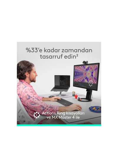 Logitech Mx Master 4 Dokunsal Geri Bildirimli 8000 Dpı Sessiz Kablosuz Bluetooth Mouse - Koyu Gri