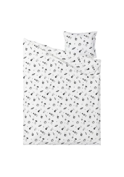 Ikea Aftonsparv Tek Kişilik Nevresim Takımı 150 X 200 Cm Beyaz - Siyah