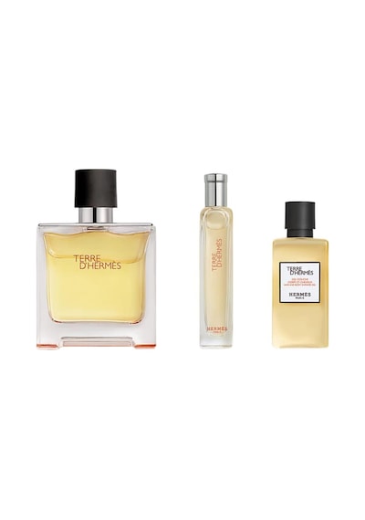 Hermes Terre D'hermes Parfum 75 Ml + 15 Ml + Shower Gel 40 Ml Erkek Parfüm Seti Aromatik