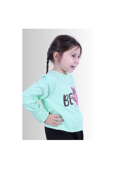 Fyk Kids Kız Çocuk Basic Uzun Kol Tişört Yeşil1 Yeşil