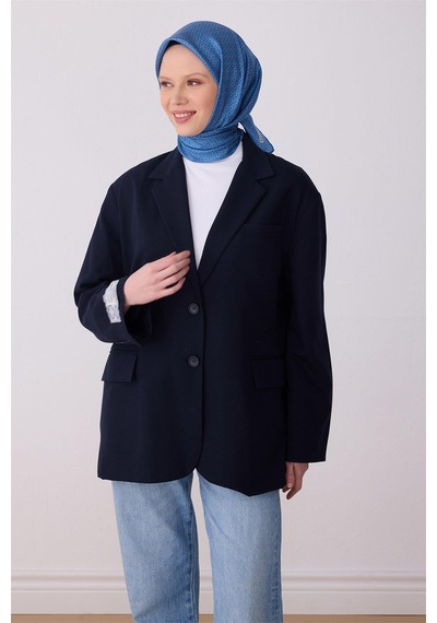 Belli İpek Eşarp - 4317-50 Mavi Twill