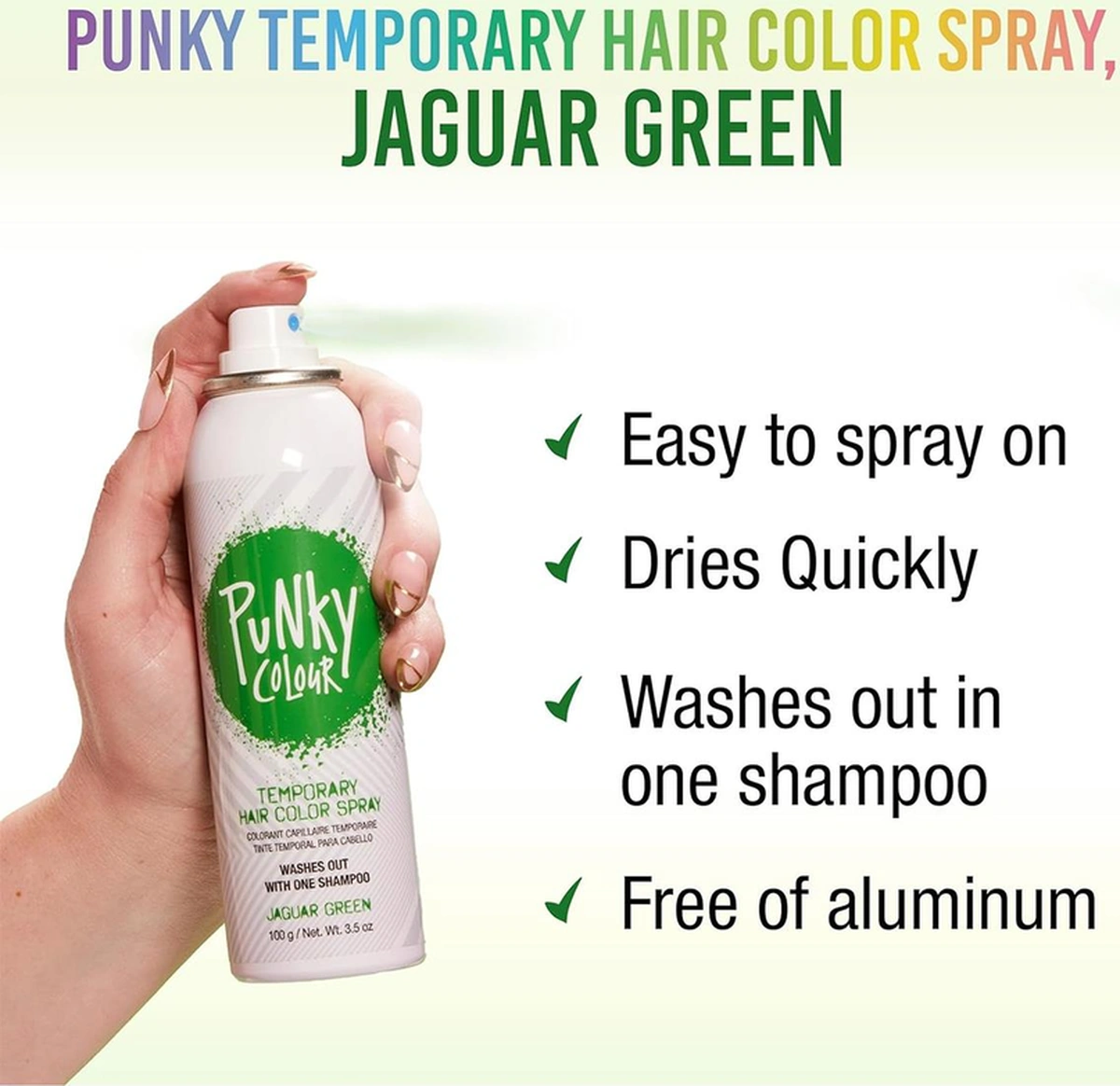 Punky Colour Geçici Renklendirici Saç Spreyi Jaguar Green 100gr