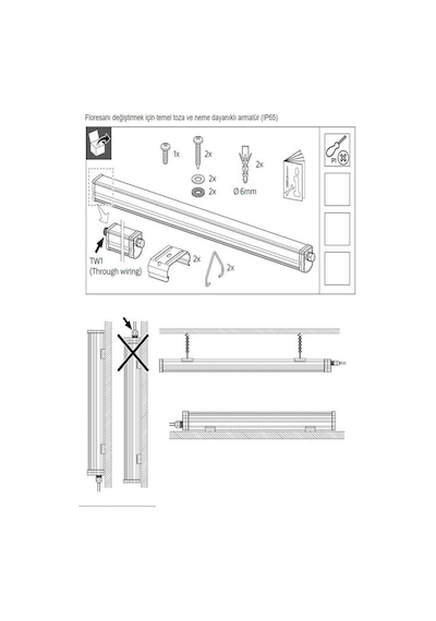 Philips 40W Etanj Led Bant Armatür Ip65 Gün Işığı 4000K 120 Cm ( Beyaz