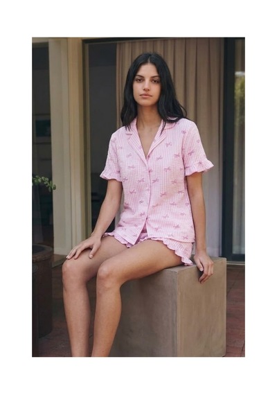Fit Women Kadın Esnek Şortlu Bol Pembe Pijama Takımı