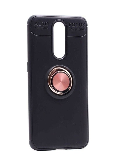 Oppo Rx17 Pro Kılıf Zore Ravel Silikon Kapak Siyah-Rose Gold