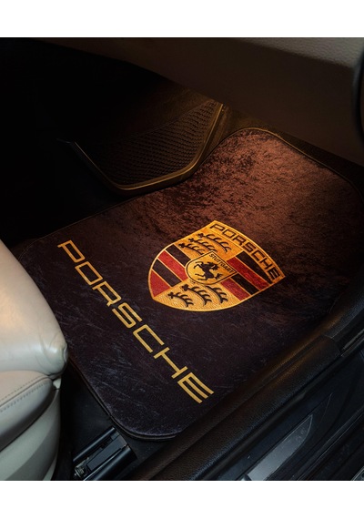 Oto Halı Paspas Porsche Uyumlu Kadife Yüzey Baskılı Oto Paspas