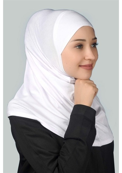 Altobeh Hazır Türban Pratik Eşarp Tesettür Hijab - Namaz Örtüsü -Beyaz