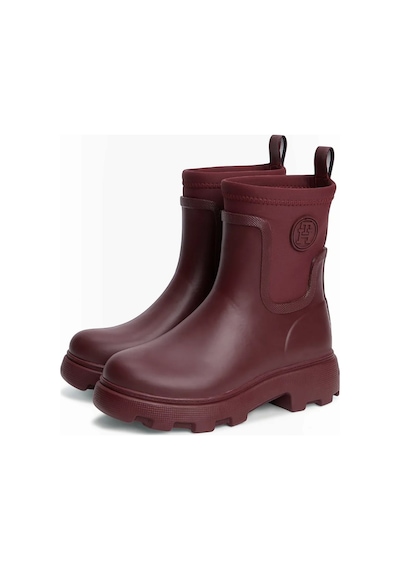 Tommy Hilfiger Th Stamp Warm Ankle Raın Boot Kadın Kırmızı Bot - Fw0fw09544