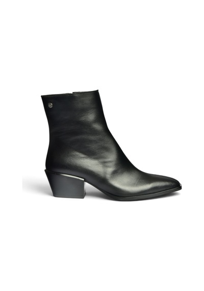 Fox Shoes Z654037503 Siyah Hakiki Deri Alçak Topuklu Western Kadın Bot