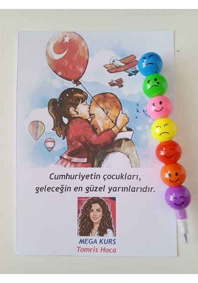 Farklı Market 23 Nisan Kurumsal Yumurtlayan Emoji Kalem 35 Adet Çok Renkli