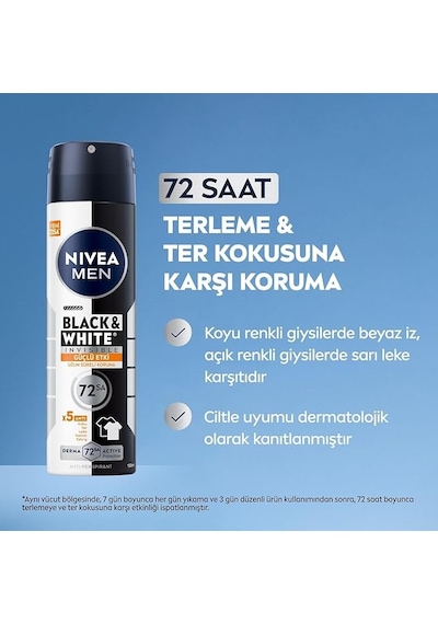 Nıvea Men Black & White Invisible Güçlü Etki Erkek Sprey 150 Ml