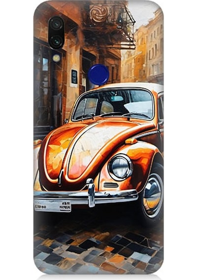 Xiaomi Redmi Note 7 Uyumlu Retro Sokakta Vosvos Desenli Silikon Kılıf Çok Renkli