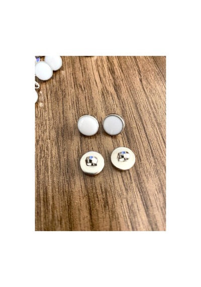 11,5 Mm Beyaz Ayaklı Metalize Nikel Düğme 20 Adet - 334535034