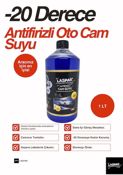 Antifrizli Oto Cam Suyu -20 Derece 1 Lt