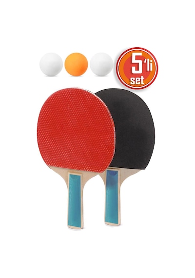 Telvesse Masa Tenisi Raketi Seti Tenis Topu Set 5 Parça Başlangıç Seti