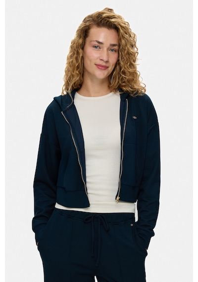 UCLA Reem Lacivert Full Zip Yumuşak Dokulu Modal Kumaş Loose Fit Kadın Sweatshirt