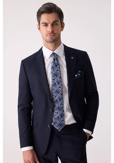 Erkek Lacivert Slim Fit Takım Elbise
