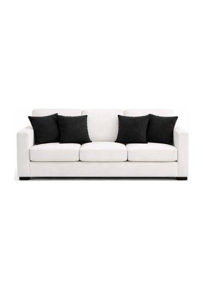 Kadife Dokulu Siyah Kırlent Yastık Kılıfı 2 Adet 50 X 30 Cm