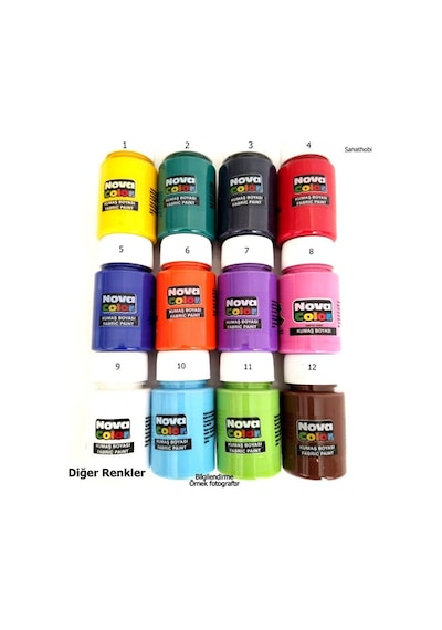 Kumaş Boyası, Canlı Renkler, Solmaz, Tişört, Çanta, Tekstil Boyası-yeşil Renk 30ml-1 Adet Çok Renkli