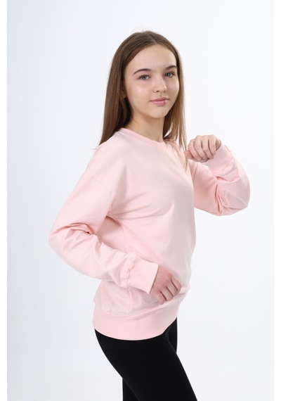 Toontoy Kids Toontoy Kız Çocuk Baskılı Sweatshirt Pudra