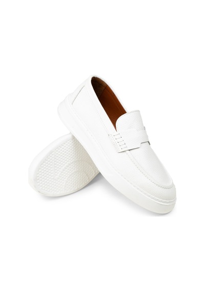 Deery Erkek Beyaz Hakiki Deri Loafer Ayakkabı - 02043mbyzp01 Beyaz