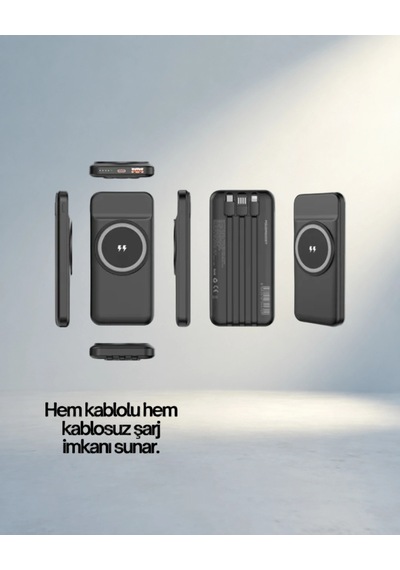 Pratik Powerbank 10000mah Kablolu Kablosuz Şarj Cihazı Çr