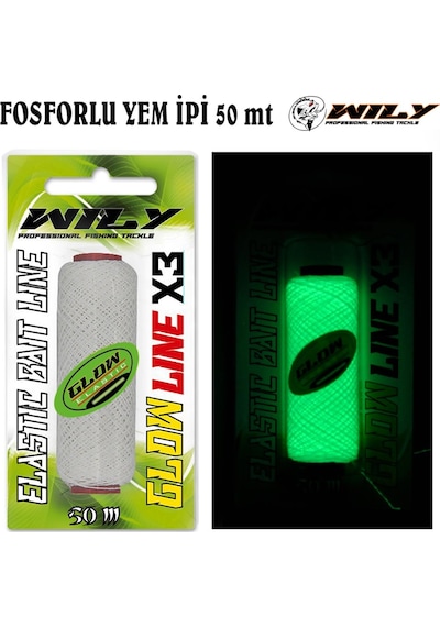 Wily Fosforlu (Glow) Elastik Yem İpi 50 mt