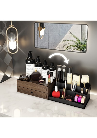 Design Otto Bella Large Makyaj Kozmetik Düzenleyici Organizer Ceviz